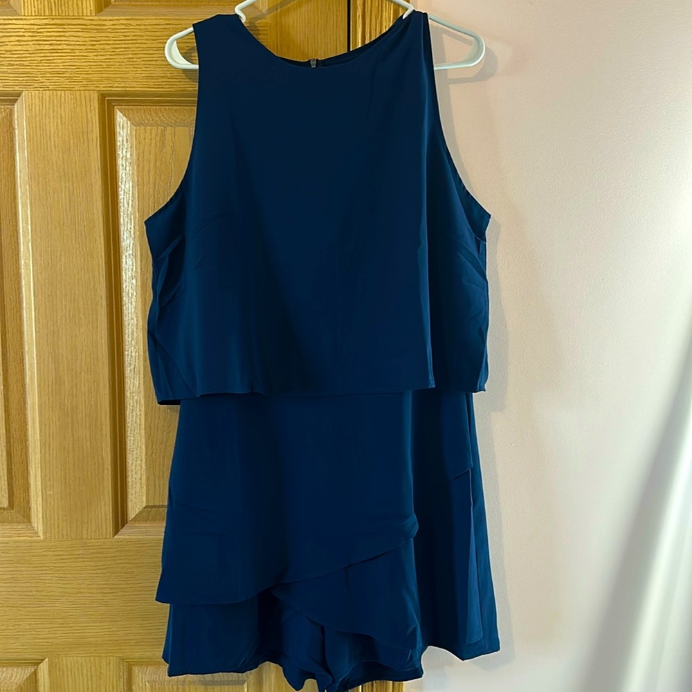 XL NAVY BLUE LAYERED ROMPER